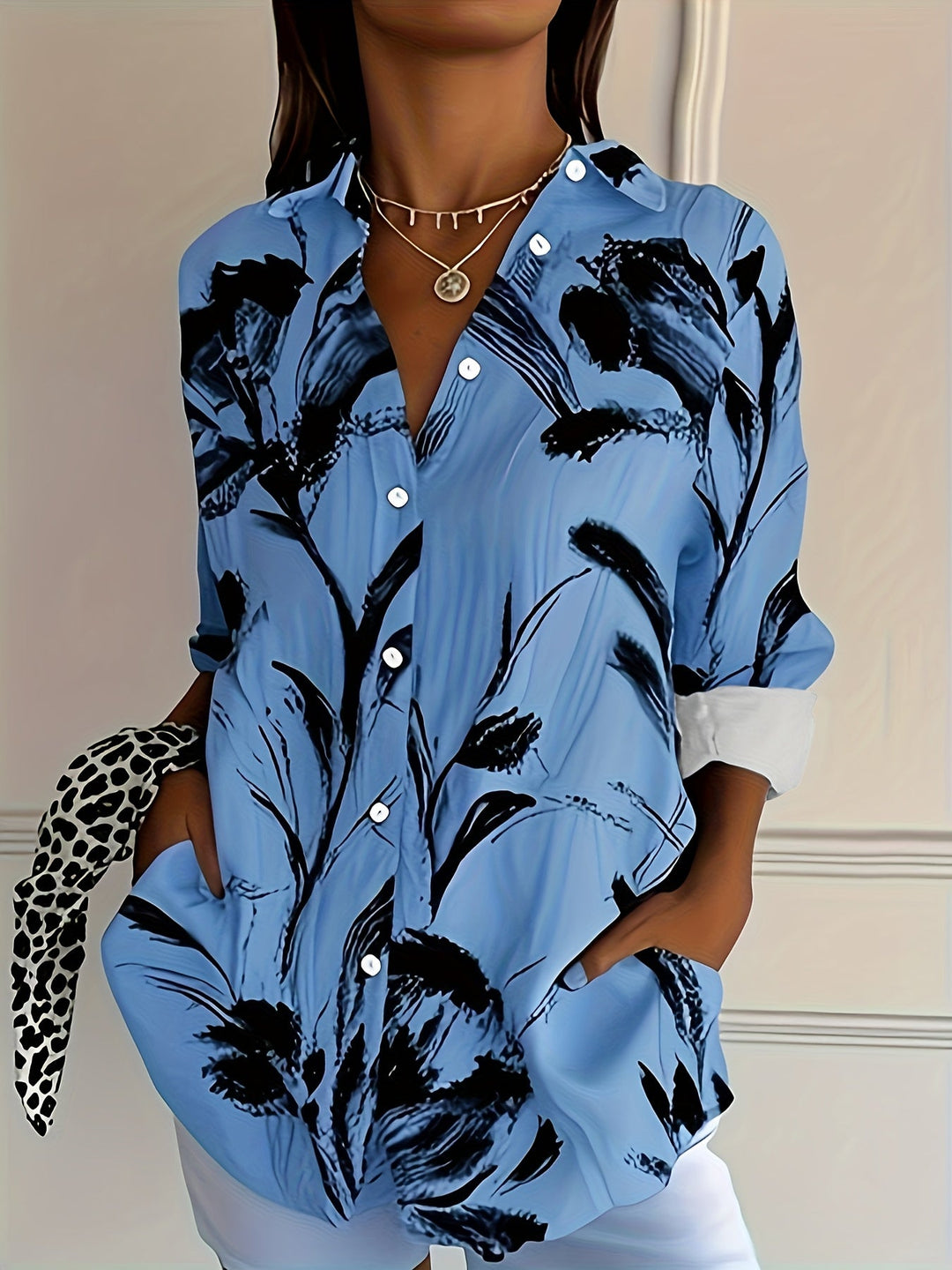 Ulka - Floral Print Long Sleeve Shirt