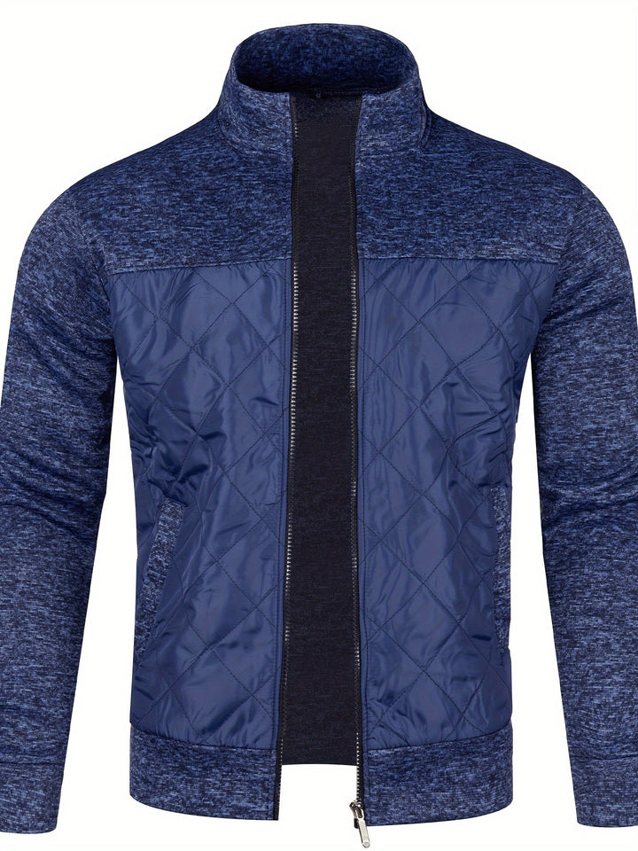 Grzegorz - Long Sleeve Knitted Jacket With Zip Up