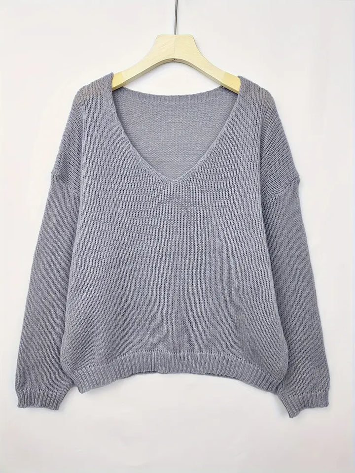 Schmidt - Casual Long Sleeve Sweater With V-Neck