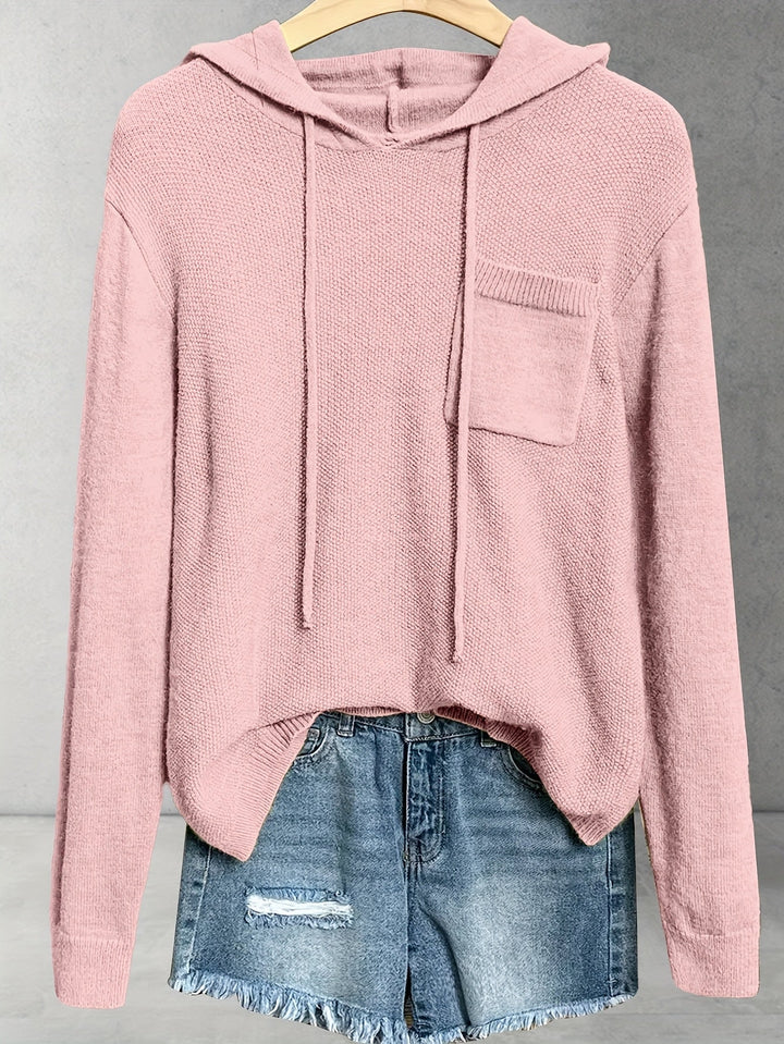 Nena -  Casual Long Sleeve Hoodie With Front Pocket