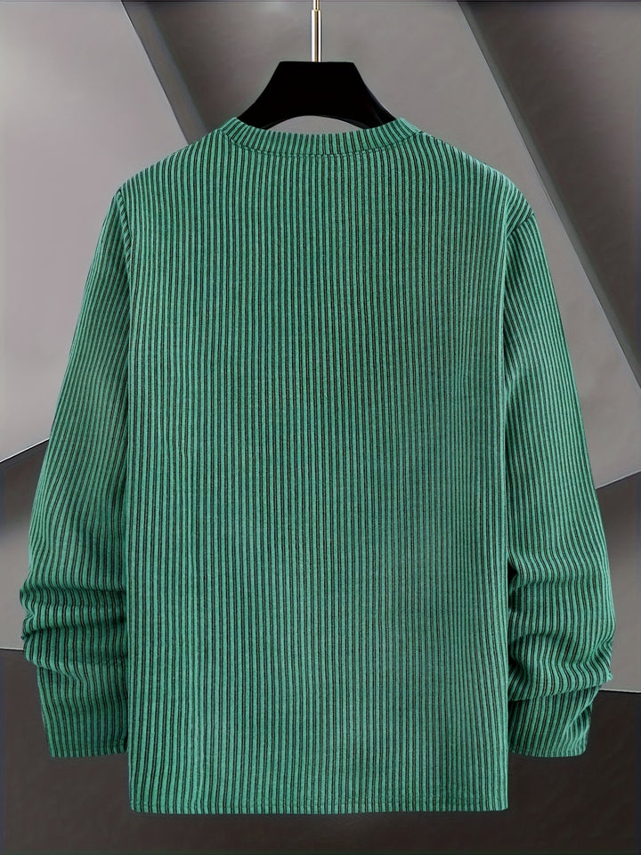 Jocor - Ribbed Knit Sweater With Crew Neck
