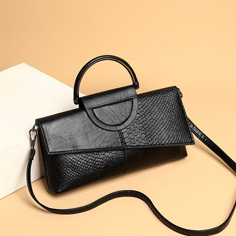 Samiis - Retro Crocodile Handbag With Zipper