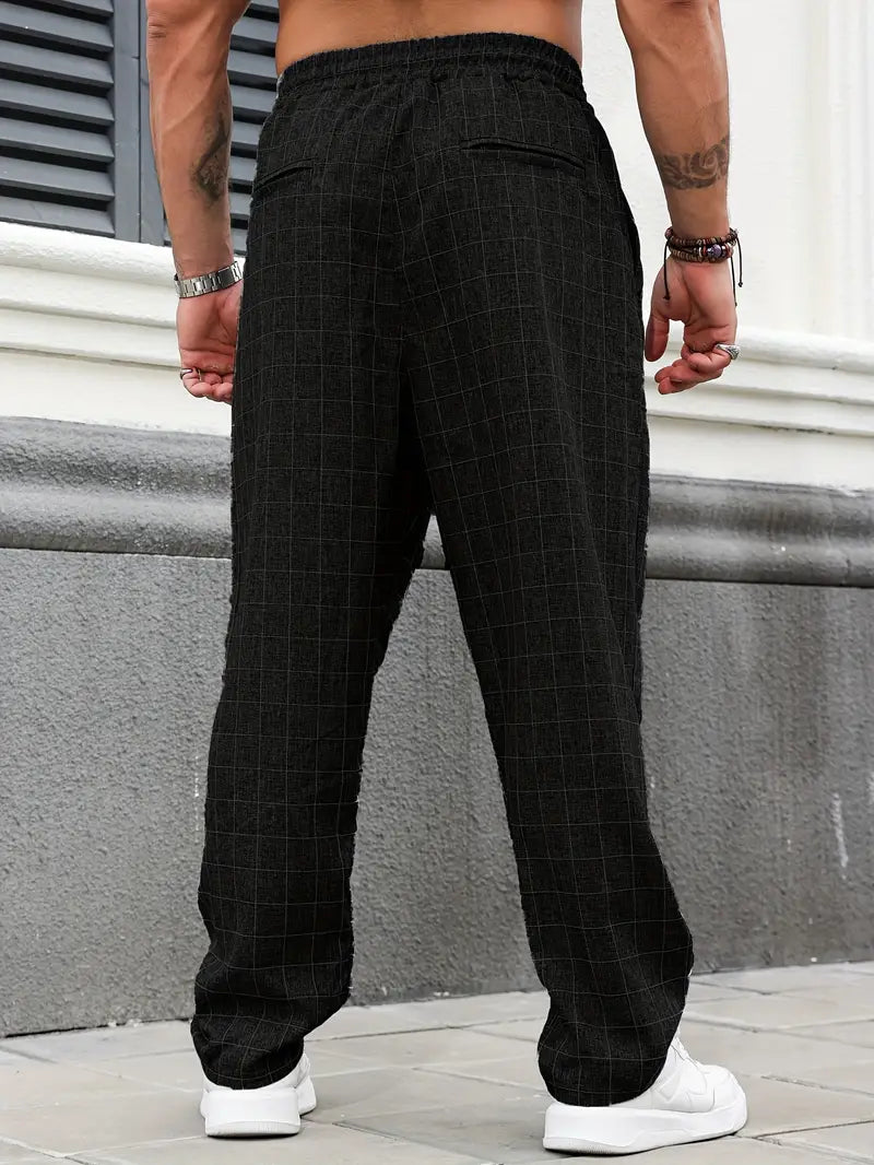 Rodolfo - Breathable Plaid Print Pant