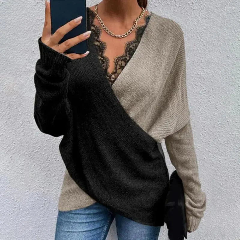 Keira - Long Sleeve V-Neck Wrap Sweater