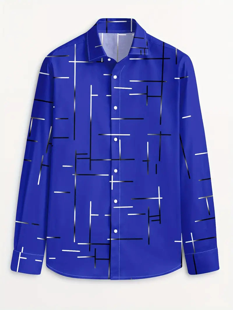 Nerio - Geometric Print Long Sleeve Shirt