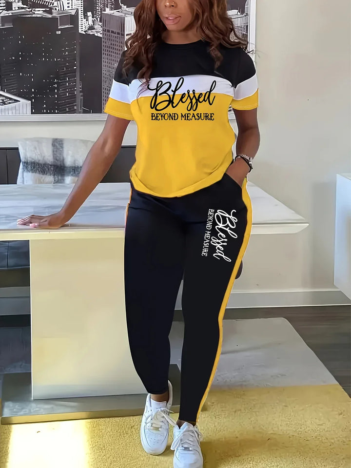 Fotini - Summer Fashionable Contrasting Colorful Casual Sporty Suit