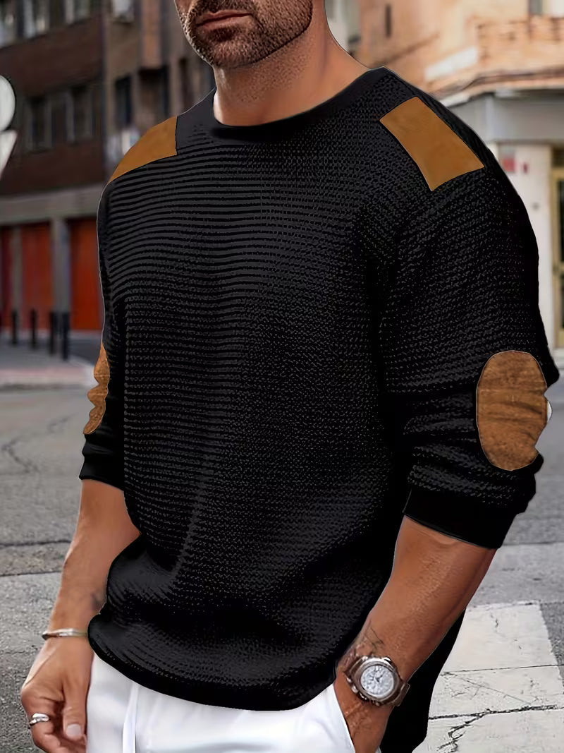 Apexcore - Casual Waffle Knit Sweatshirt