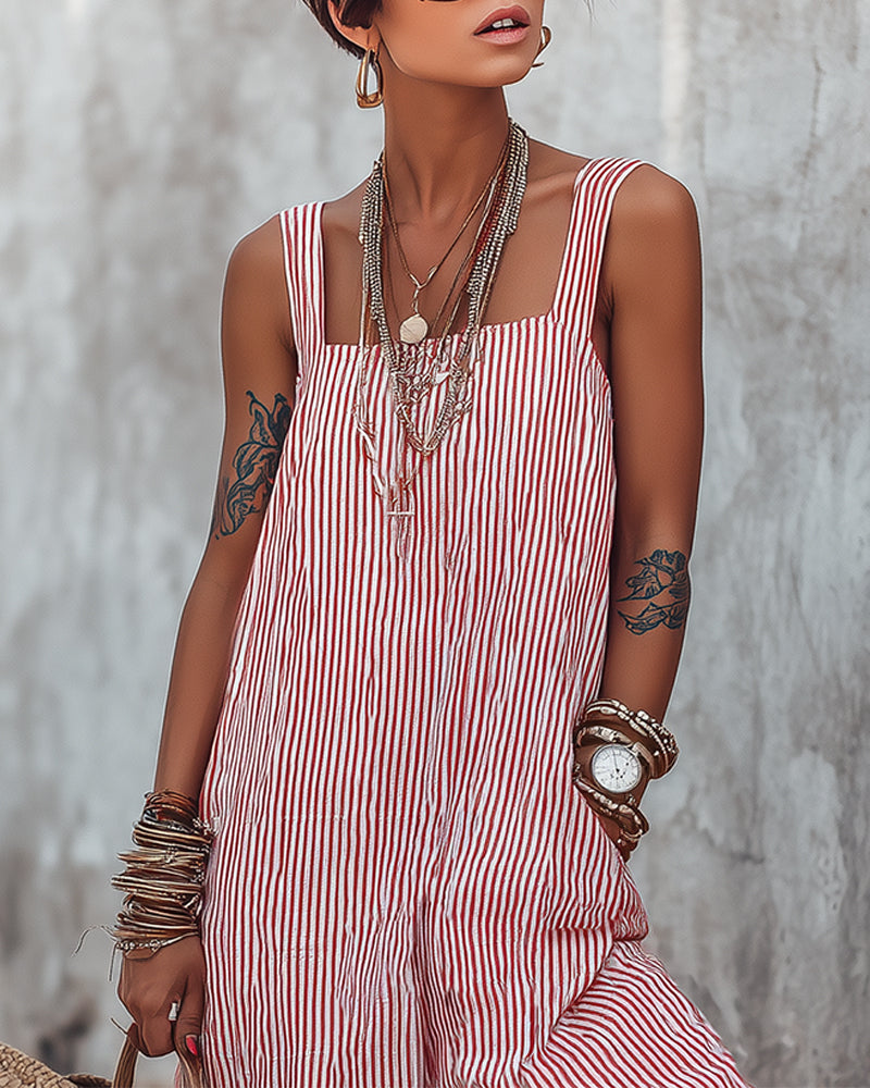 Keri - Wide Leg Striped Jumpsuit