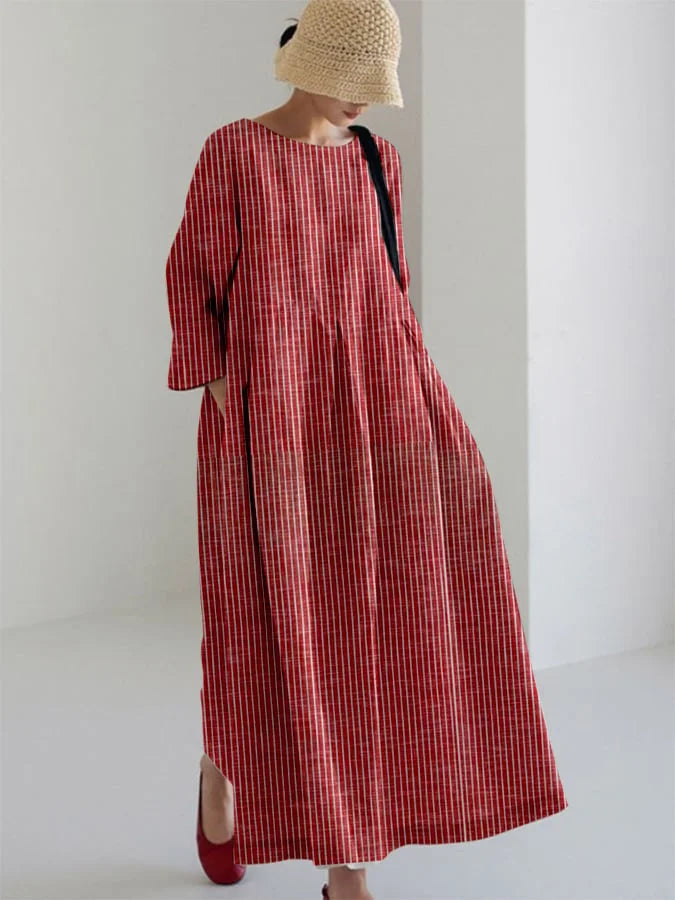 Olivia - Vintage Striped Loose Dress