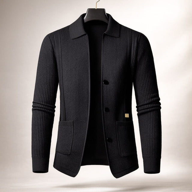 Nawed - Slim Fit Lapel Knit Cardigan