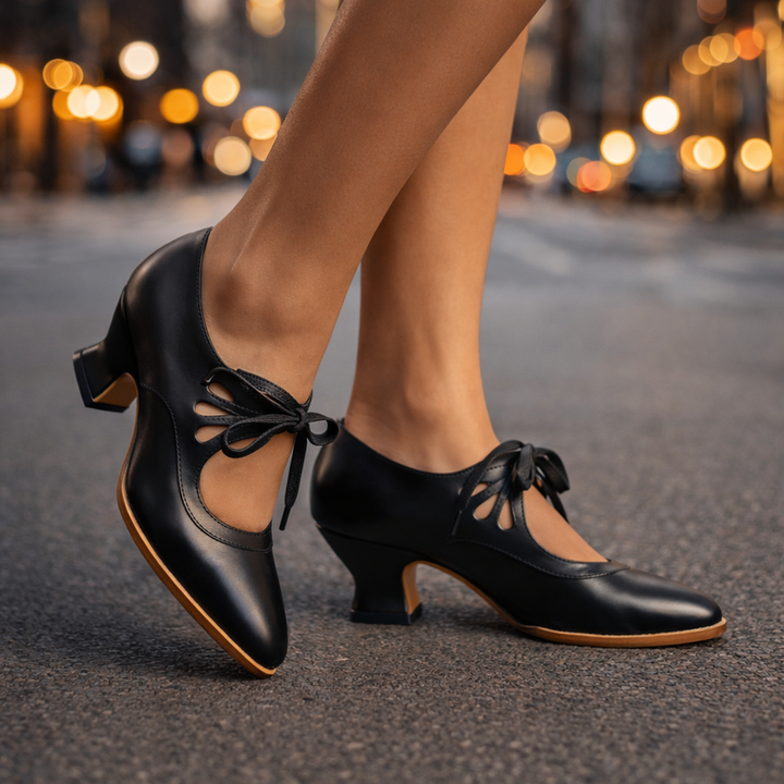 Zinnina - Lace-Up Mid Heel Pumps