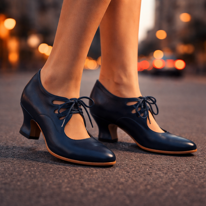 Zinnina - Lace-Up Mid Heel Pumps