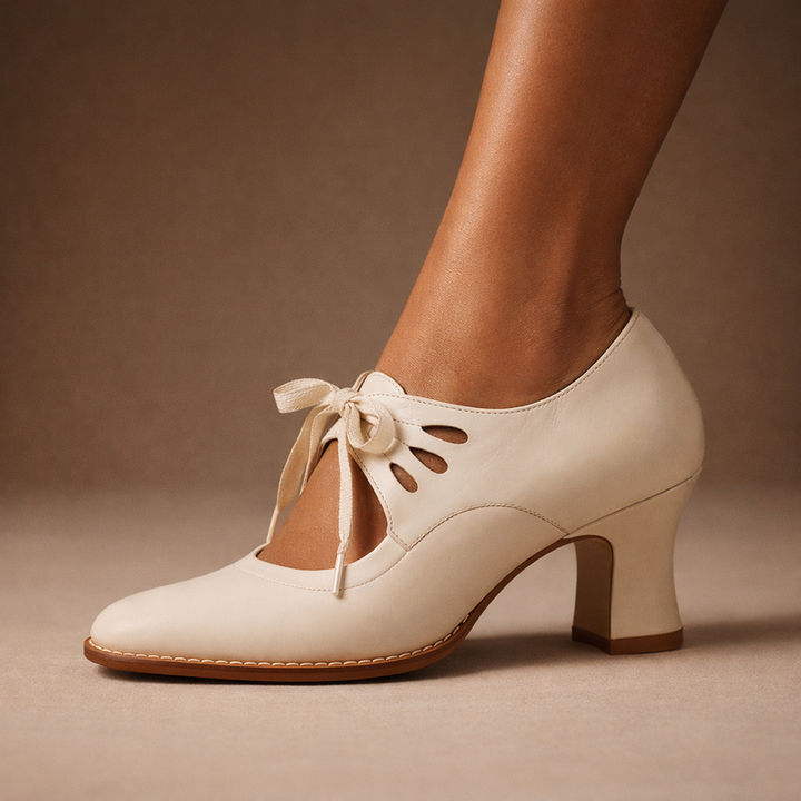 Zinnina - Lace-Up Mid Heel Pumps