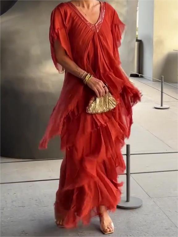 Carlijn - Elegant V-Neck Maxi Dress