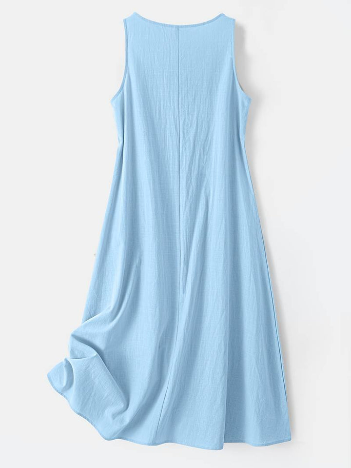 Brina - Elegant V-Neck Sleeveless Maxi Dress