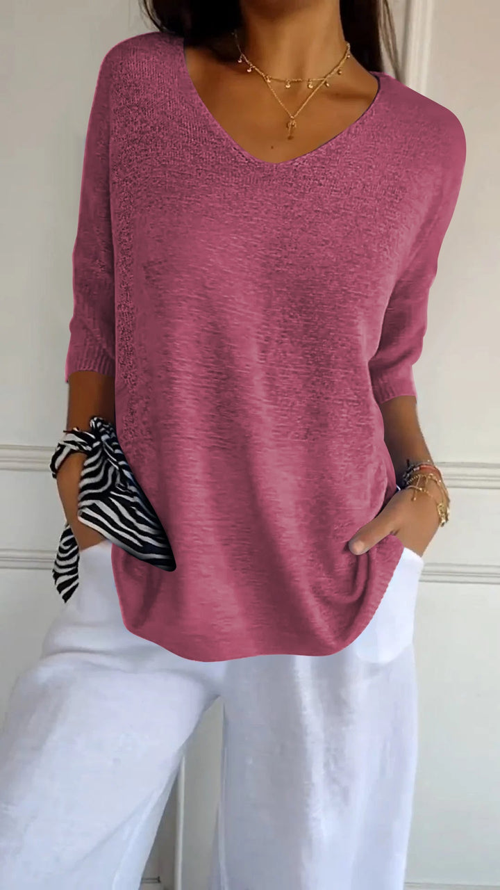 Mitzi - Knitted V-Neck Top