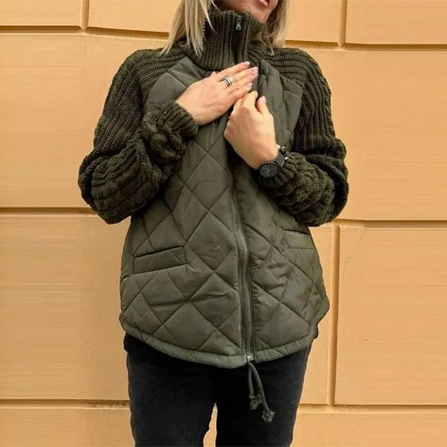 Karoliina - Knitted Patchwork Down Jacket
