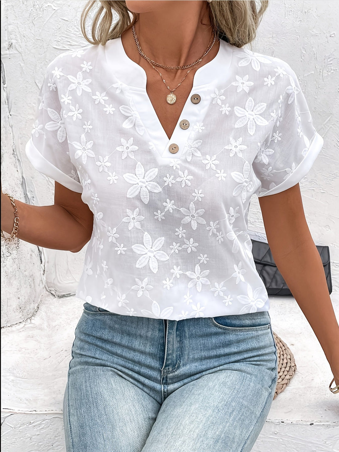 Ksenia - V-Neck Button Up Blouse