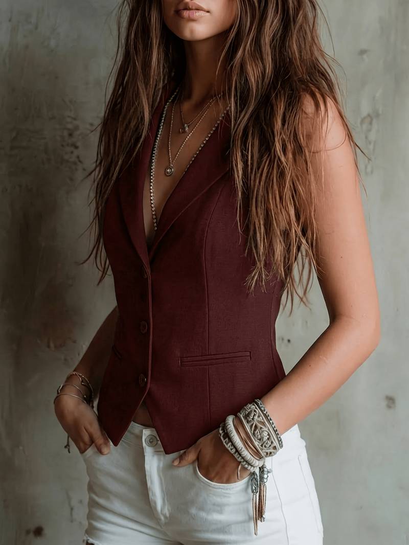 Arden - Elegant Suit Vest With Pockets