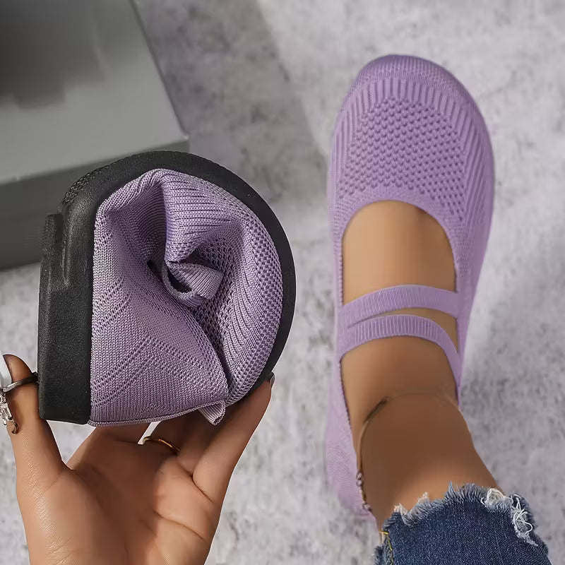 Kethryn - Mary Jane Knit Slip On Shoes