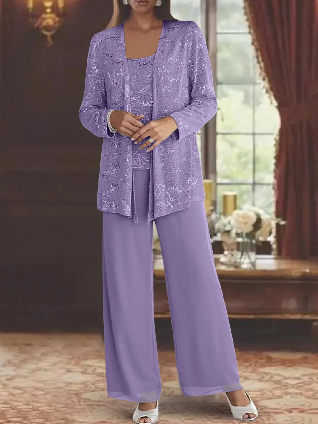 Gimena - Glitter Cardigan Pant Set