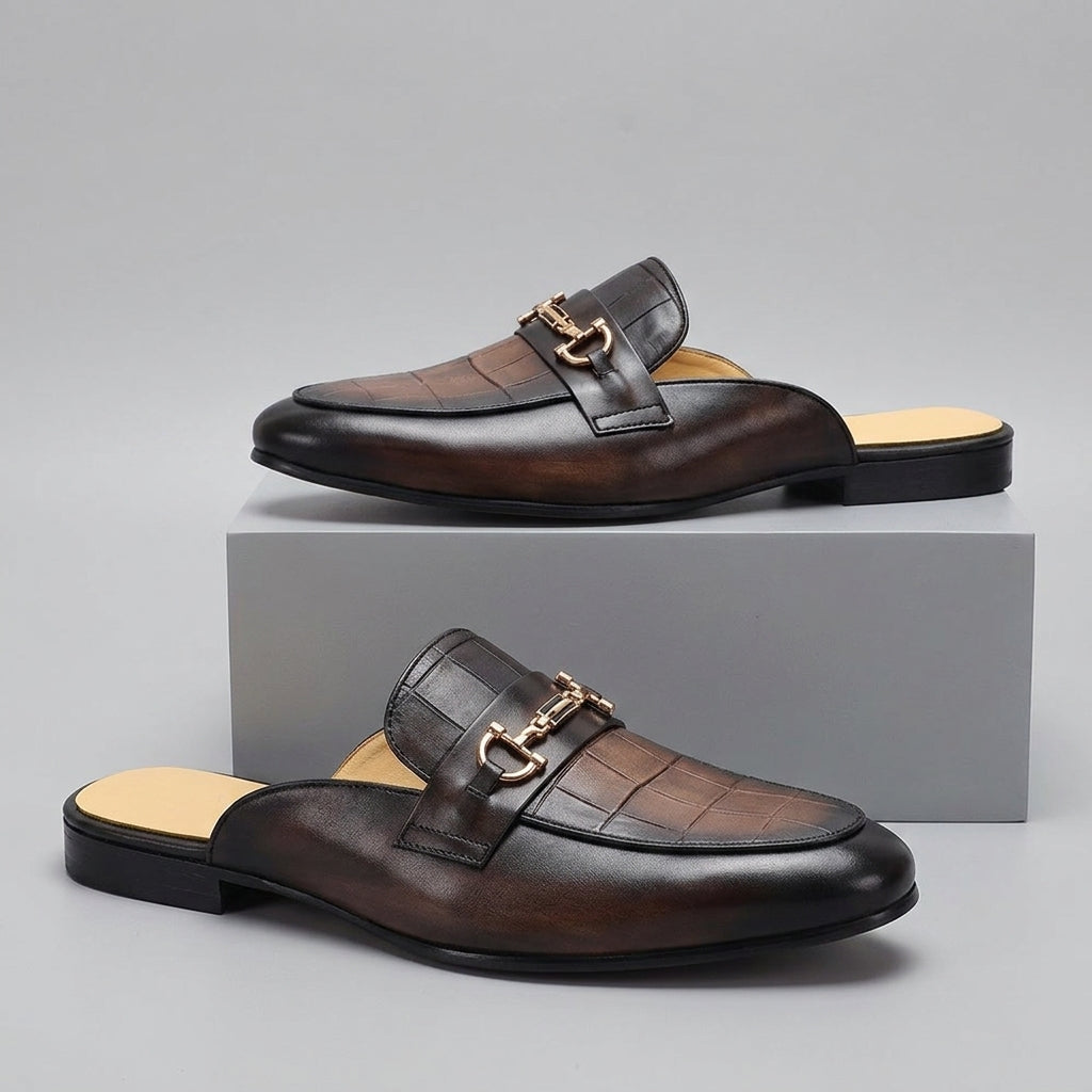 Idris - Backless Leather Shoes