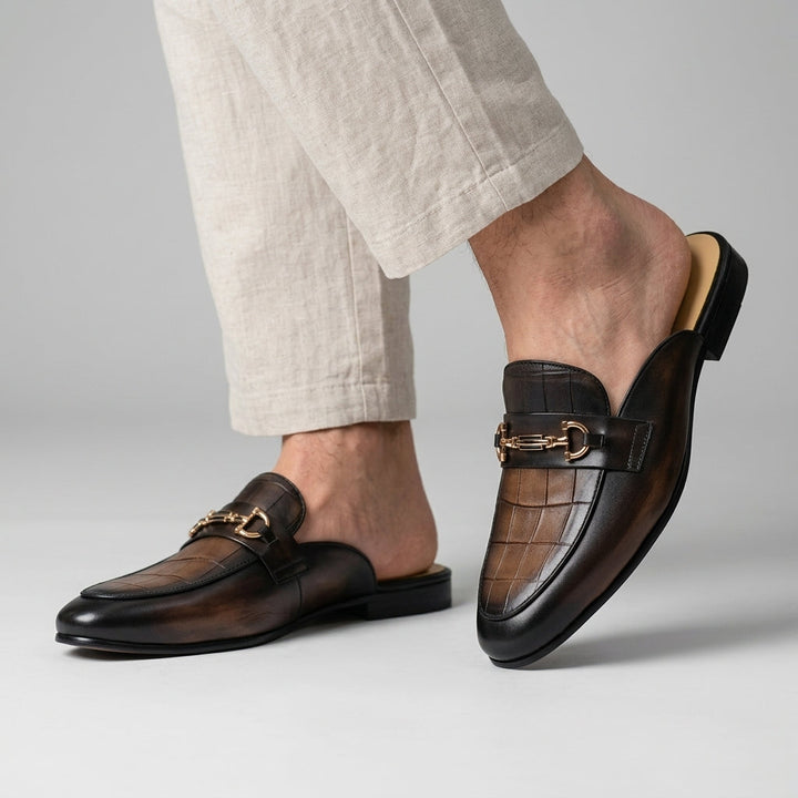 Idris - Backless Leather Shoes
