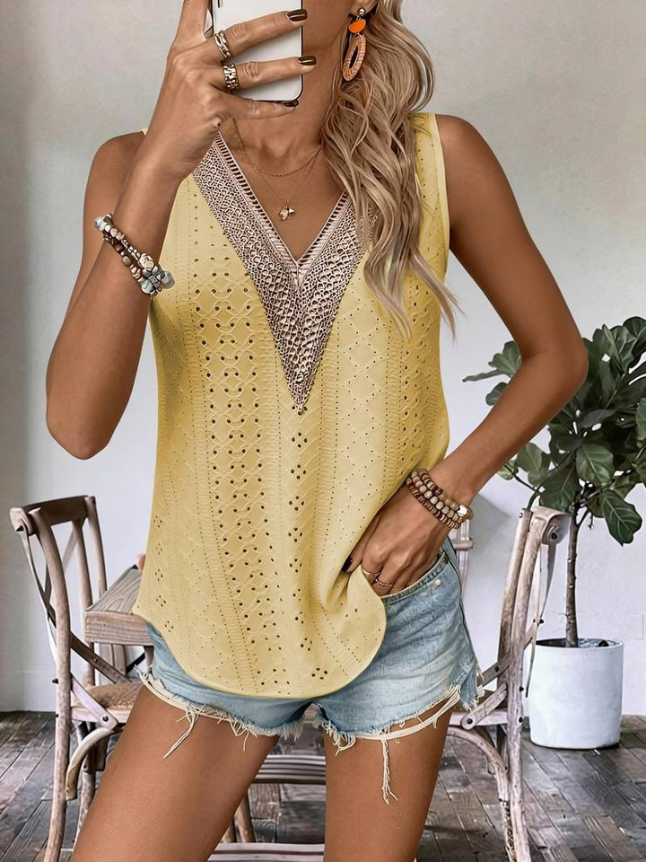 Melique - Casual V-Neck Sleeveless Top