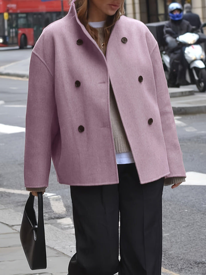 Deanne - Elegant Double Breasted Beige Coat