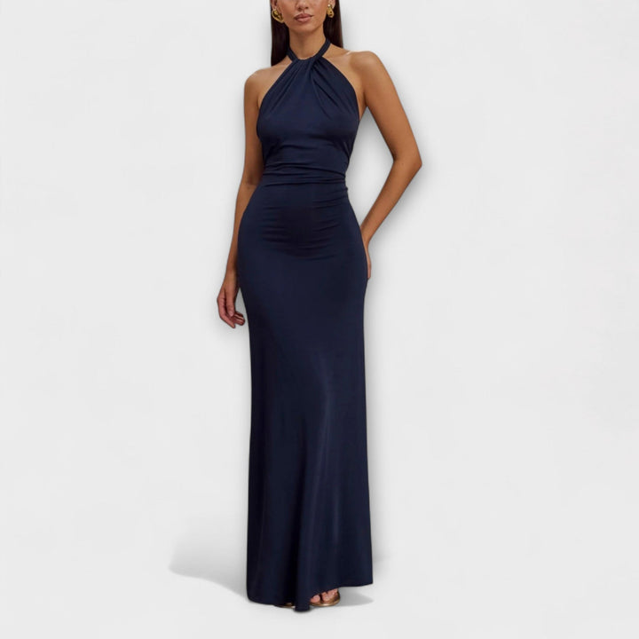 Meriam -  Slinky Halter Maxi Dress