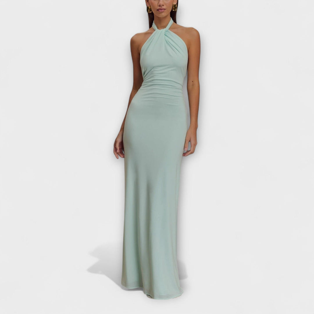 Meriam -  Slinky Halter Maxi Dress