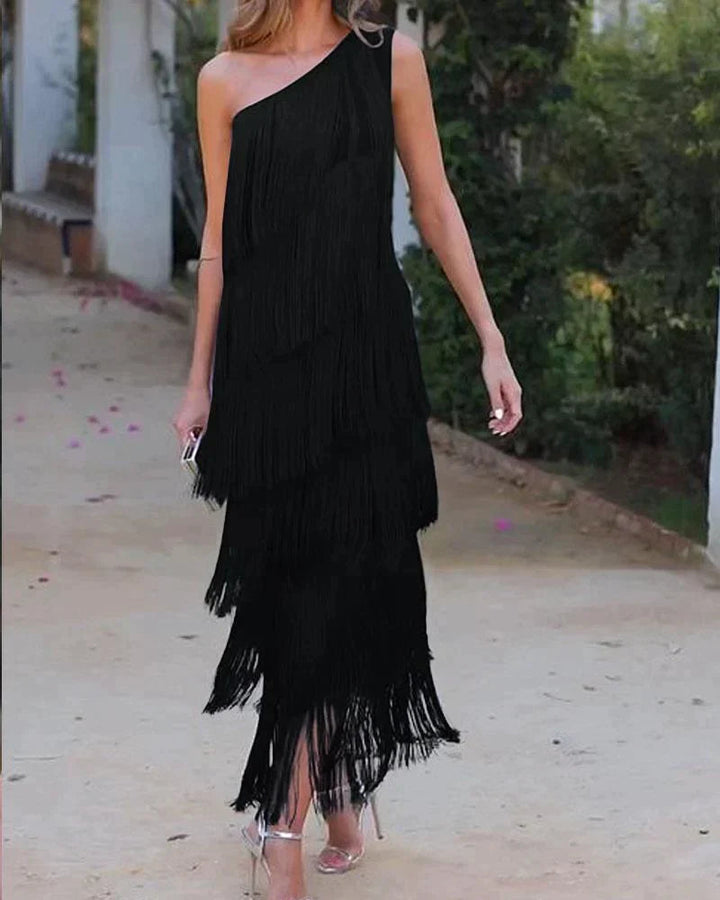 Tamira - Slanted Shoulder Long Dress