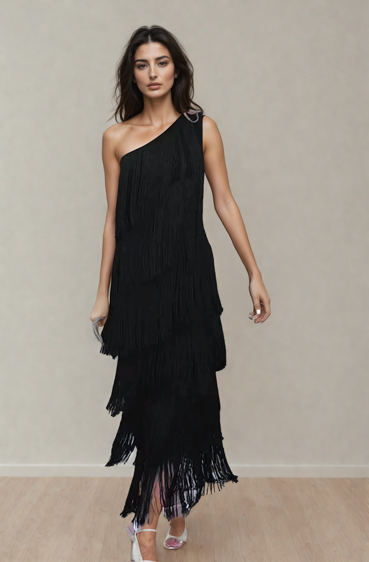 Tamira - Slanted Shoulder Long Dress