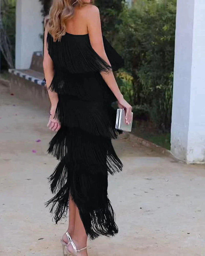 Tamira - Slanted Shoulder Long Dress