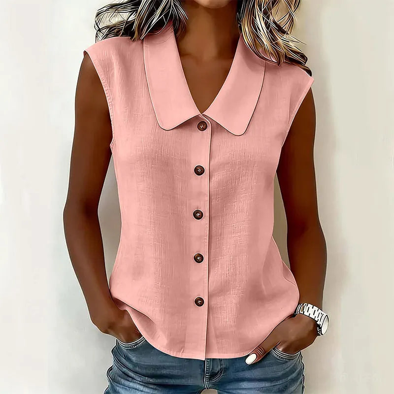 Chisato - V-neck Button Down Shirt