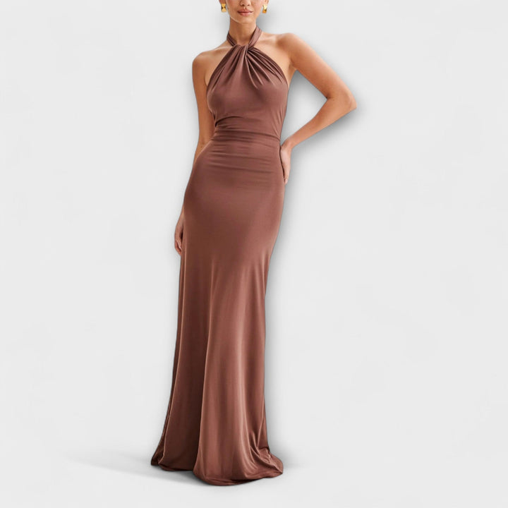 Meriam -  Slinky Halter Maxi Dress