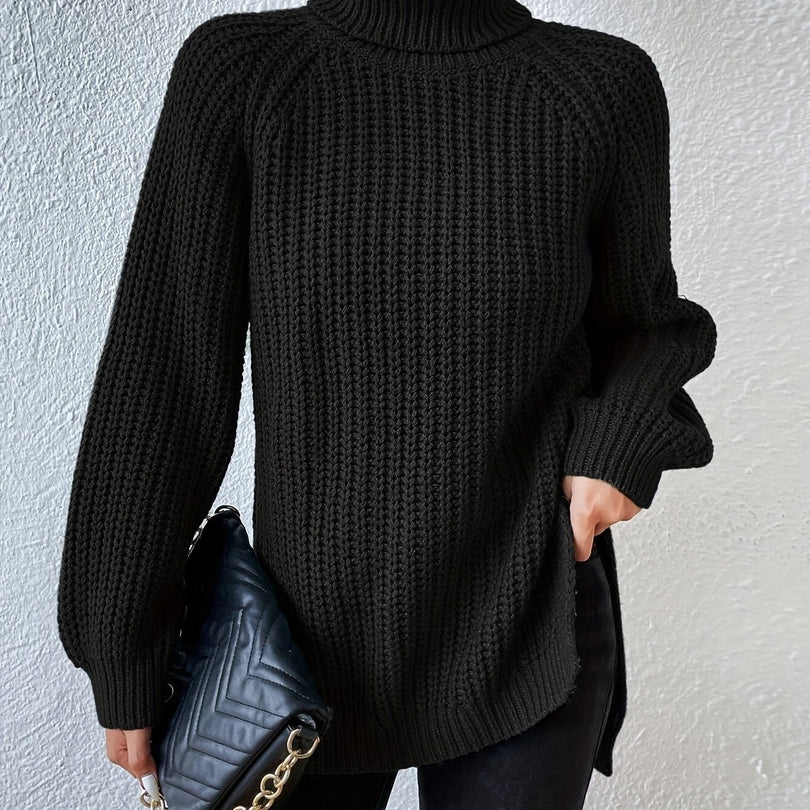 Yvaiinura - Knit Turtleneck Long Sleeve Sweater