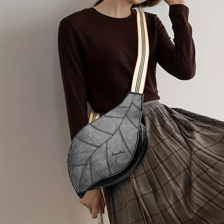 Carmela -Leather Crossbody Sling Bag with Adjustable Strap and Buckle