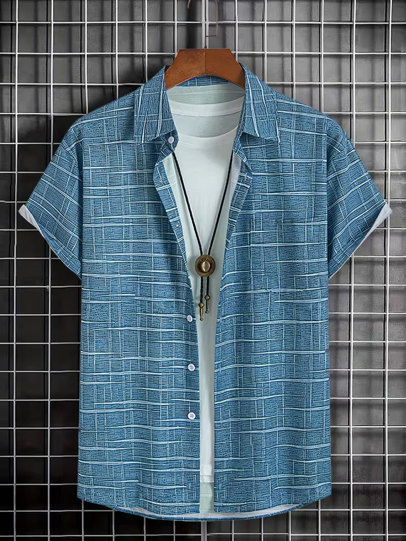 Jerrick - Vintage Geometric Print Shirt