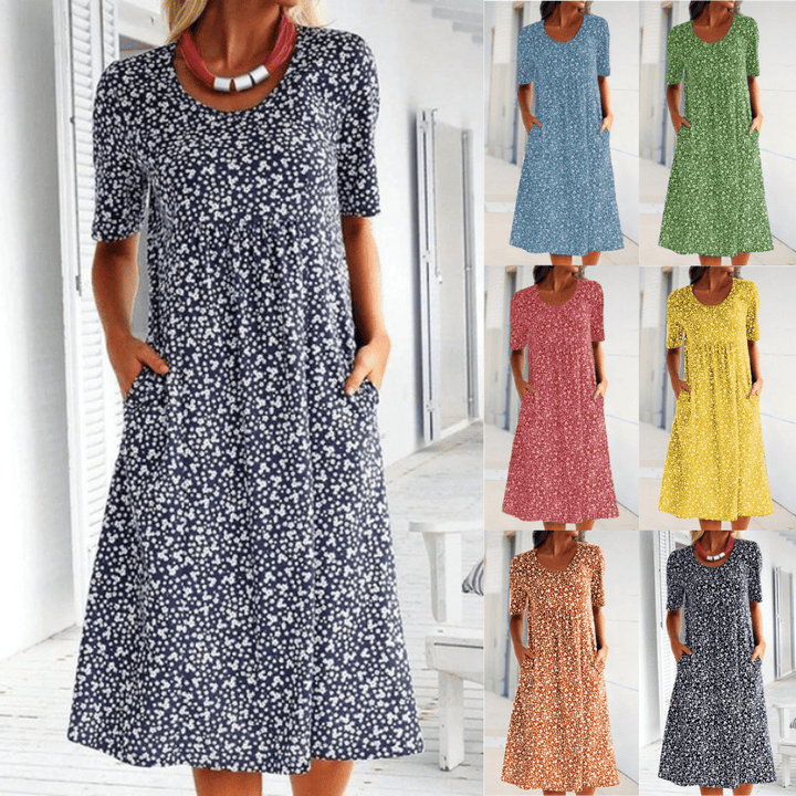 Alisha - Round Neck Floral Dress