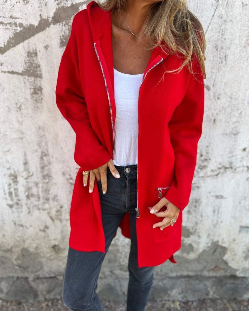 Sampani - Long Sleeve Cardigan With Zip Up