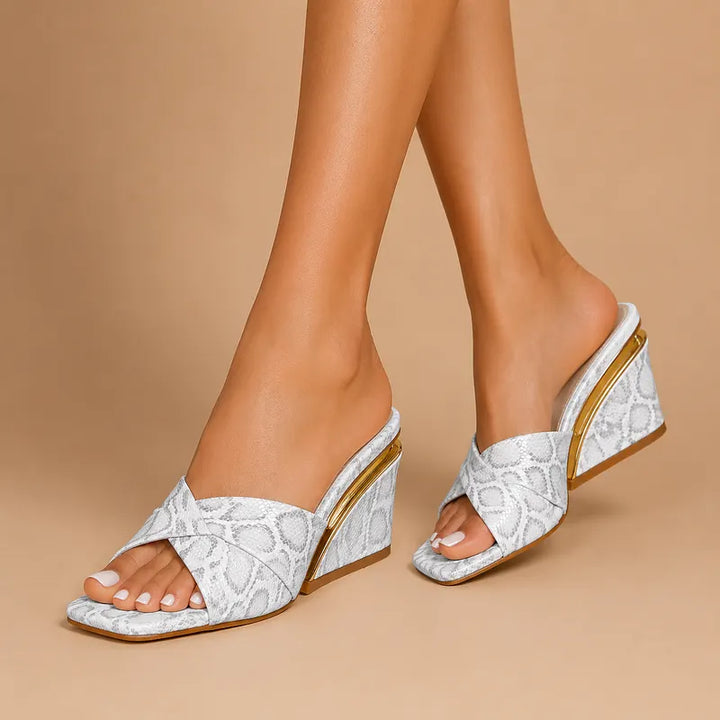Axelle - Cross Strap Wedge Sandal