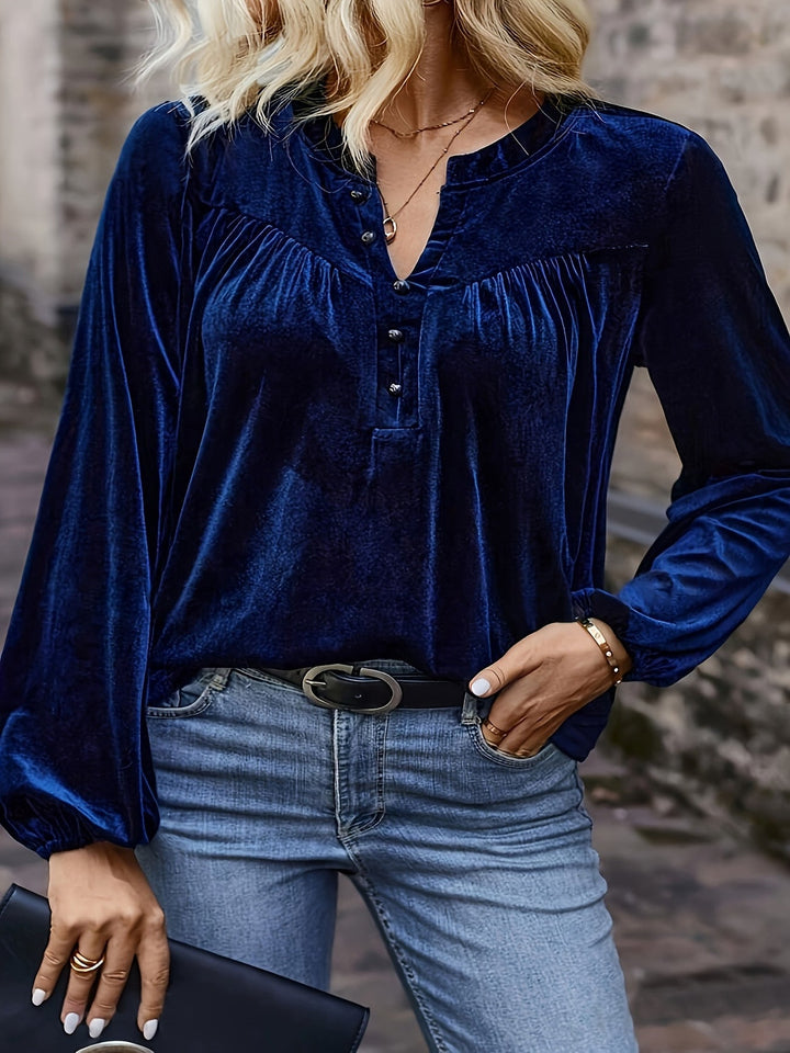 Samiana - Elegant Lantern Long Sleeved Shirt