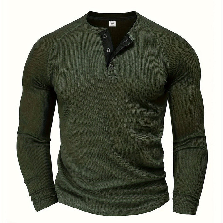 Jarik - Textured Long Sleeve Henley T-Shirt