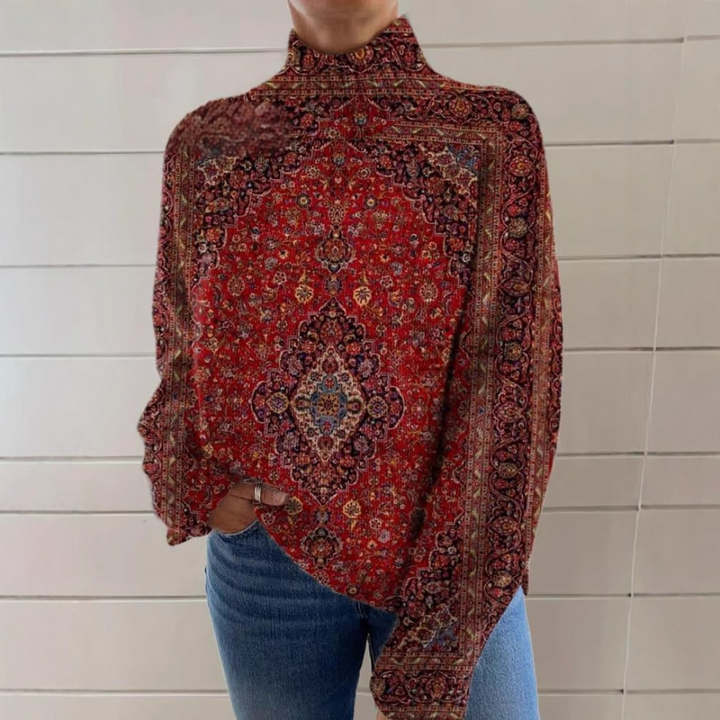 Daria - Print And Turtleneck Knitted Sweater