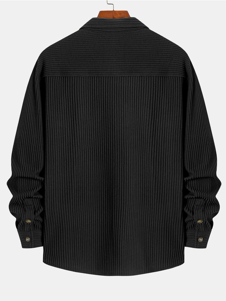 Hadrian - Long Sleeve Shirt With Waffle Texture