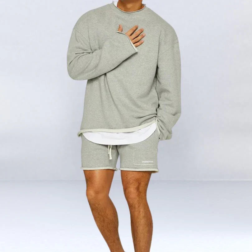 Leszek - Stylish Long Sleeve Sweater Shirts With Shorts