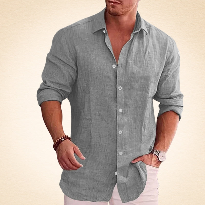 Guillermo - Casual Linen Long Sleeve Shirt