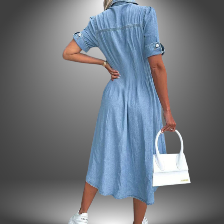 Michele - Handmade Long Denim Dress