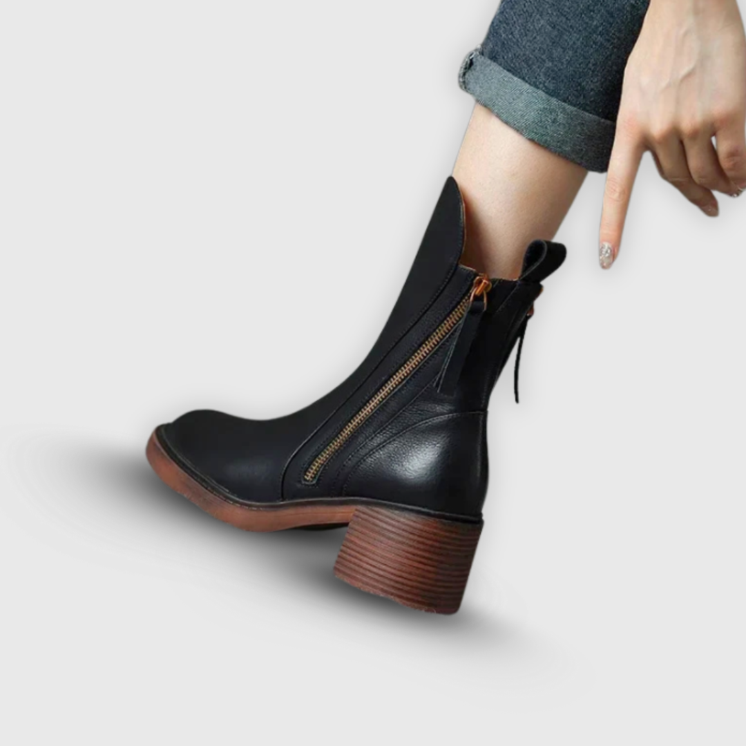 Marcy - Elegant Ankle Boots With Block Heels